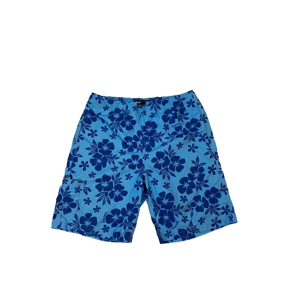Vintage Abercrombie & Fitch Mens Blue Hibiscus Floral Board Shorts Swim Trunks L